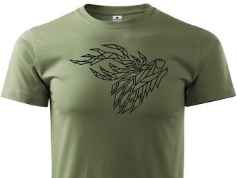 Myśliwska koszulka T-shirt khaki – wz. Głowa Byka