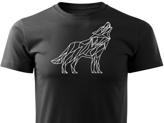 Myśliwska koszulka – nadruk geometryczny – Wilk
