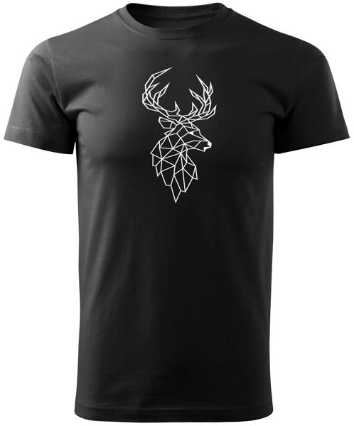 Koszulka T-shirt z myśliwskim nadrukiem geometrycznym Byk 