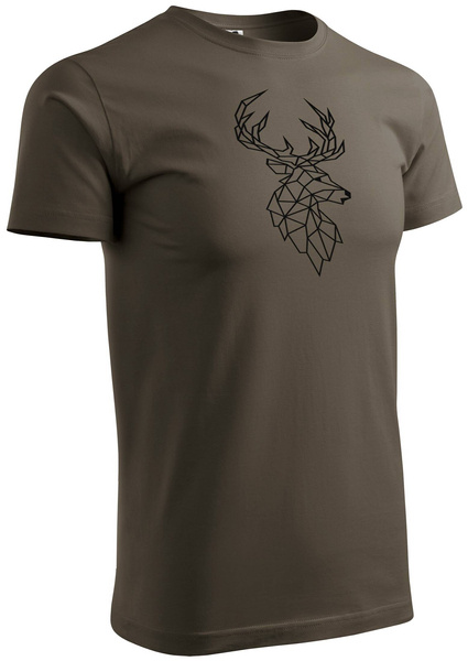 Koszulka T-shirt z myśliwskim nadrukiem geometrycznym Byk