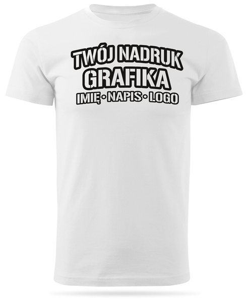 Koszulka T-shirt z własnym nadrukiem - biała