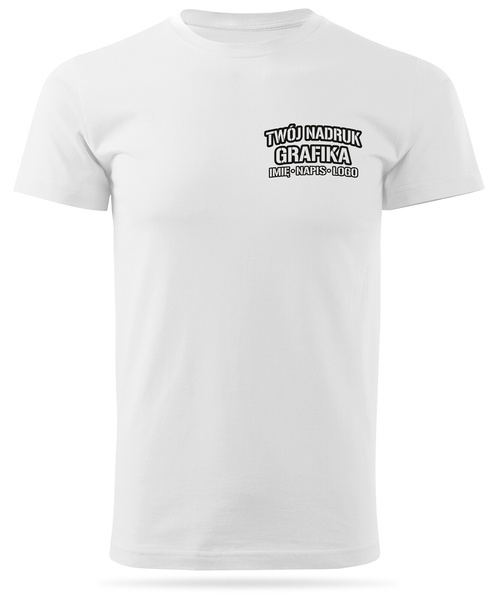 Koszulka T-shirt z własnym nadrukiem - biała