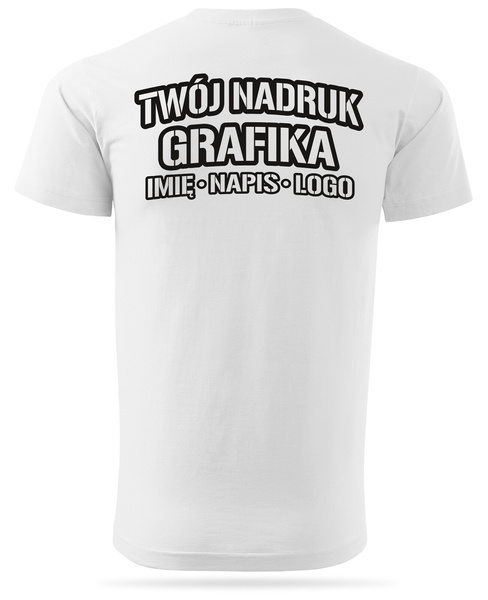 Koszulka T-shirt z własnym nadrukiem - biała