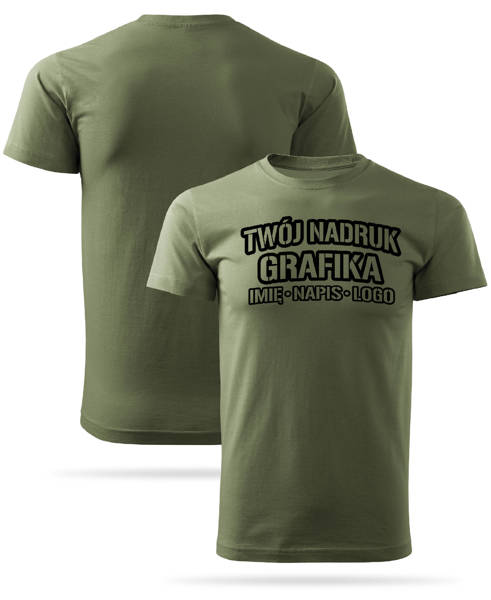 Koszulka T-shirt z własnym nadrukiem - khaki