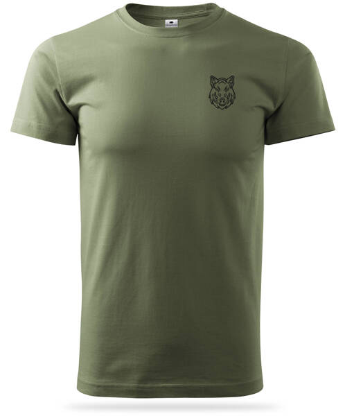 Koszulka myśliwska T-shirt nadruk - Głowa Dzika