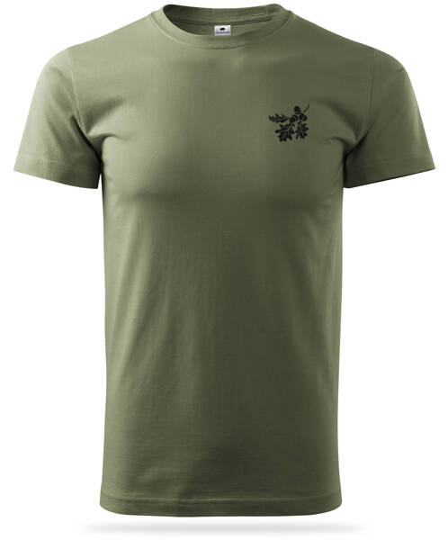 Koszulka myśliwska T-shirt nadruk - Liście Dębu