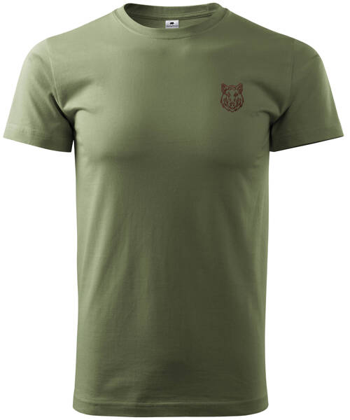 Koszulka myśliwska T-shirt z haftem - GŁOWA DZIKA