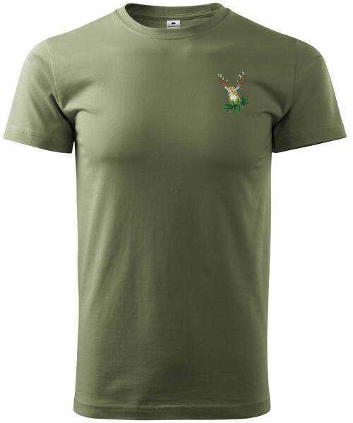Koszulka myśliwska T-shirt z haftem - MEDALION Z BYKA