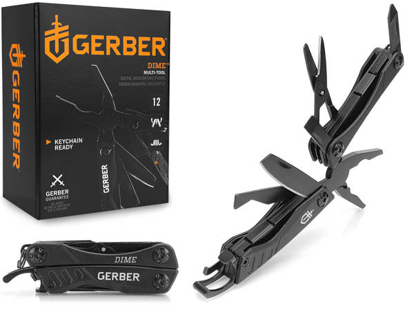 Multitool mini GERBER Dime black - 12 narzędzi