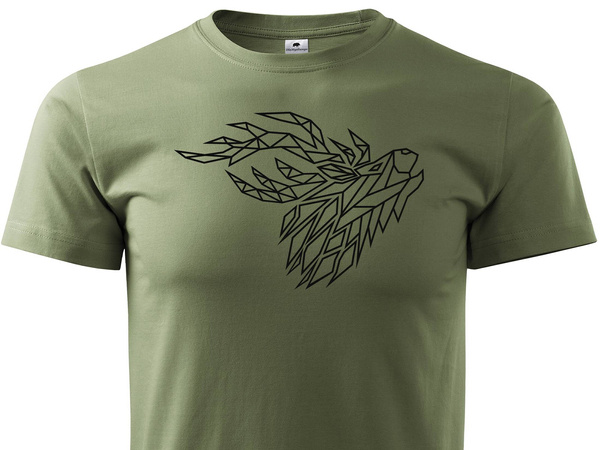 Myśliwska koszulka T-shirt khaki – wz. Głowa Byka