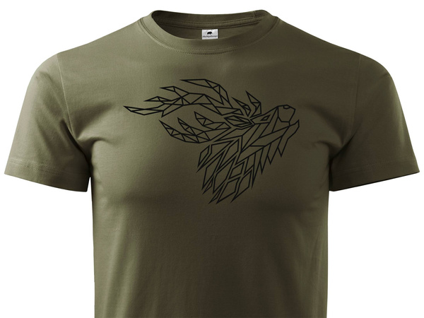 Myśliwska koszulka T-shirt moro wzór głowa byka