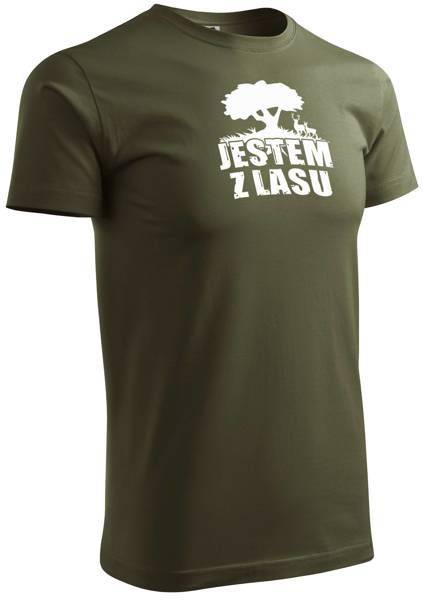 Myśliwska koszulka T-shirt nadruk Jestem z lasu