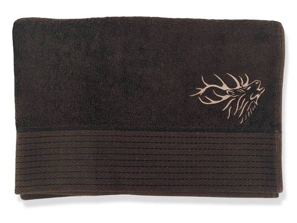 Myśliwski ręcznik bambusowy z haftem brąz -140x70