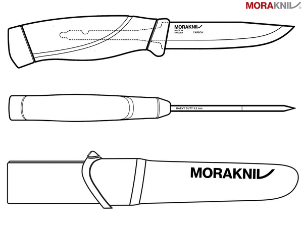 Nóż MORAKNIV Companion Haevy Duty - stal węglowa - pomarańczowy fluo - pudełko prezentowe