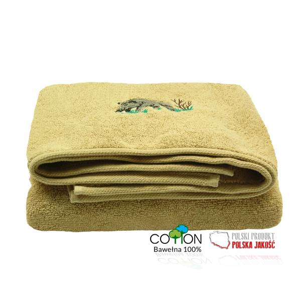 Ręcznik bawełniany beżowy – Dzik