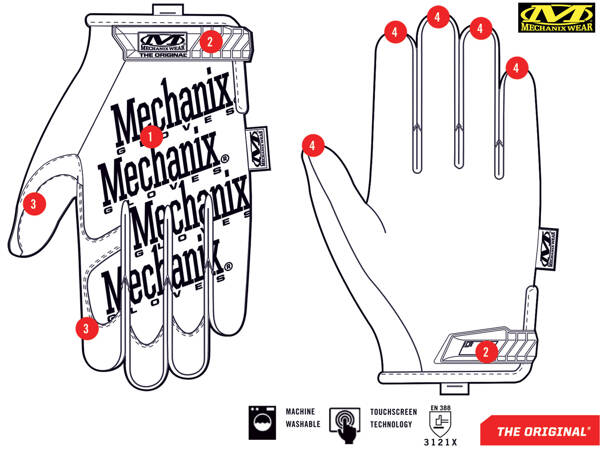 Rękawice ochronne dotykowe MECHANIX The Original - szare