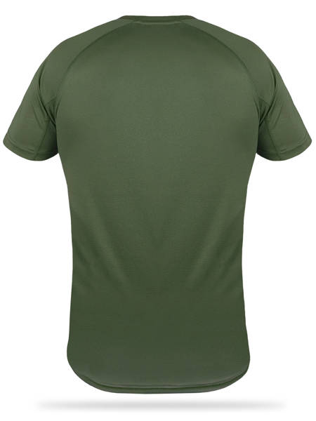 T-shirt termoaktywny khaki nadruk NIE MAM CZASU IDĘ DO LASU wz.1