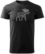 Koszulka T-shirt z myśliwskim nadrukiem geometrycznym Łoś
