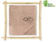 Ręcznik bambusowy z haftem beżowy 100x50
