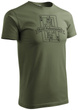 T-shirt khaki nadruk KRÓL POLOWANIA